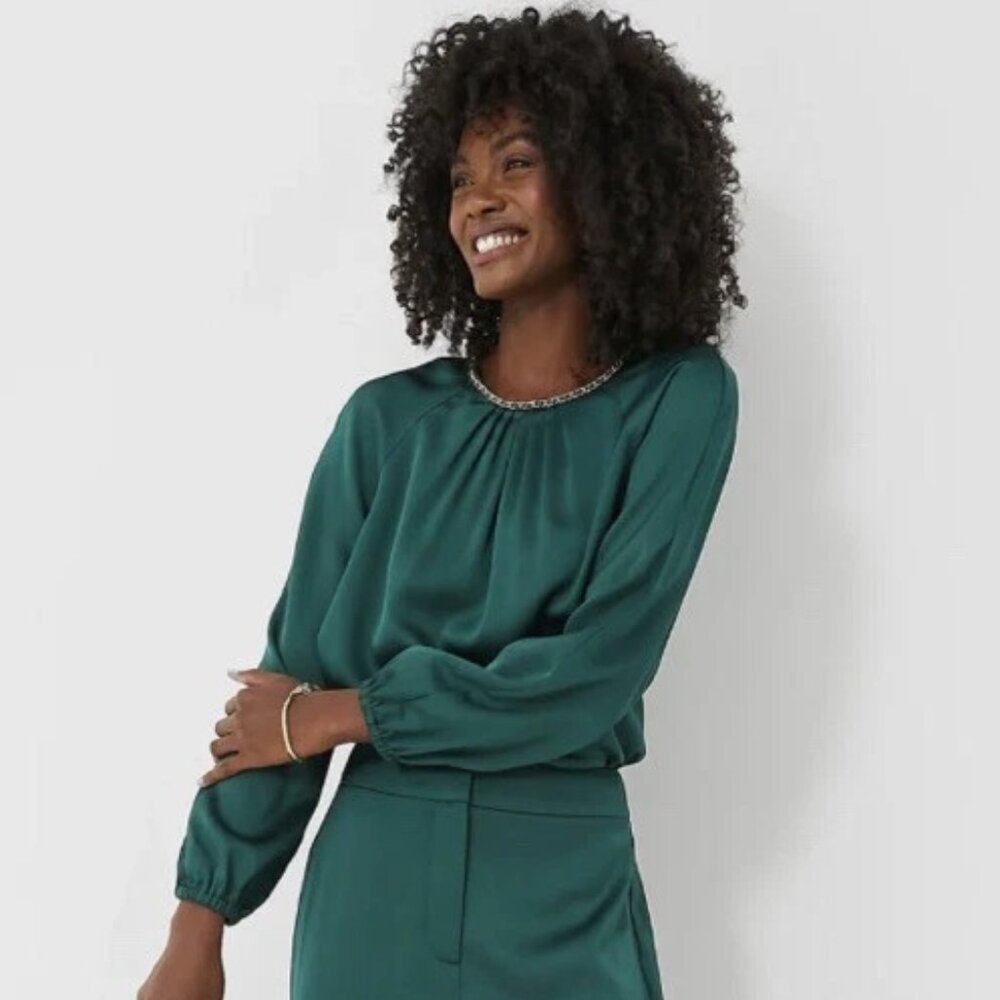 Tuckernuck Adah Blouse in Rainforest Green Size Medium